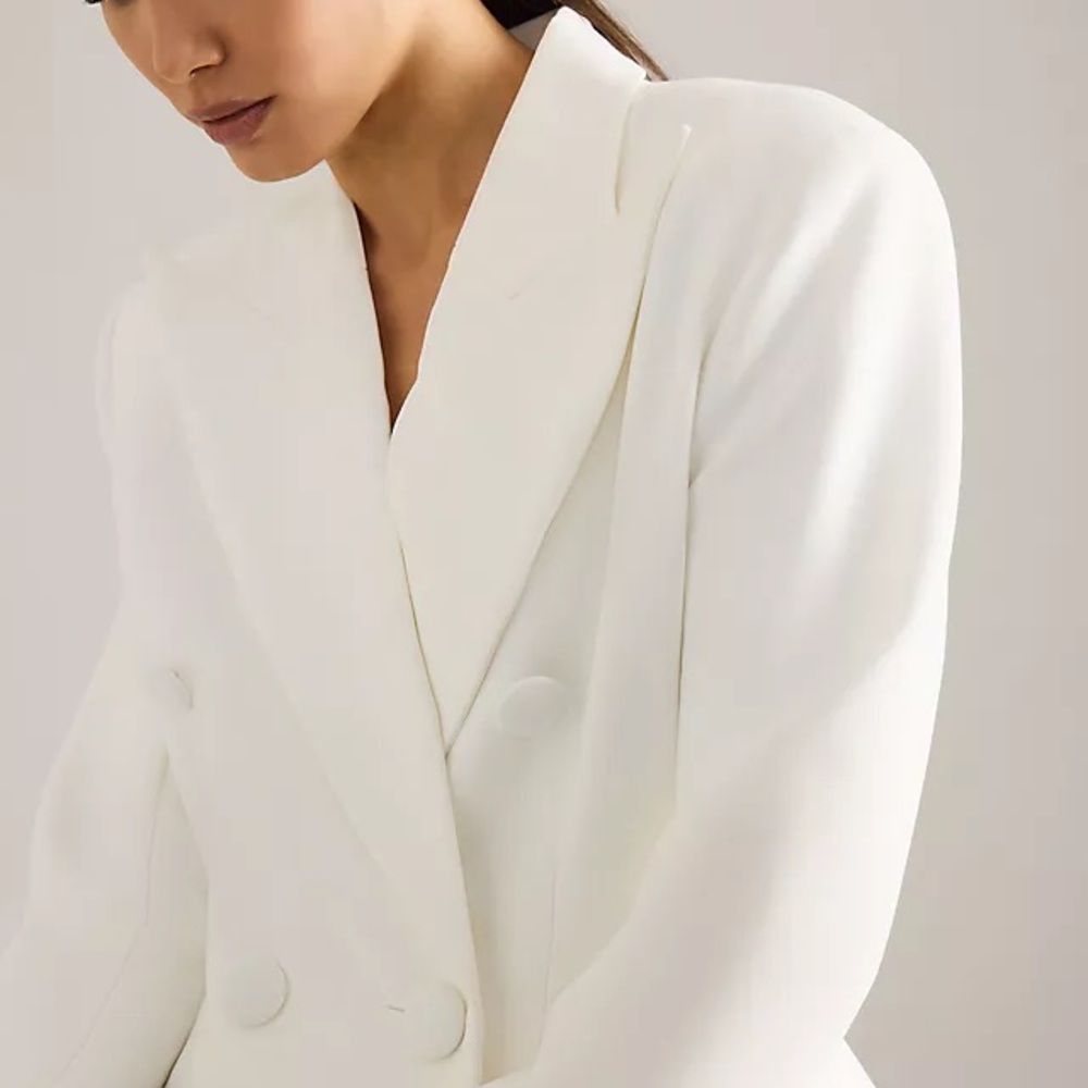 Bardot Janna Hourglass Double Breasted Blazer Mini Dress in White Size 4 - Picture 7 of 12